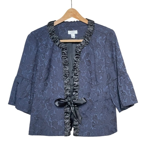 Loft by Ann Taylor Blue Black Jacket.